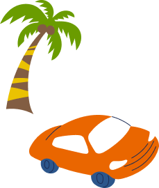 椰子の木 / 車